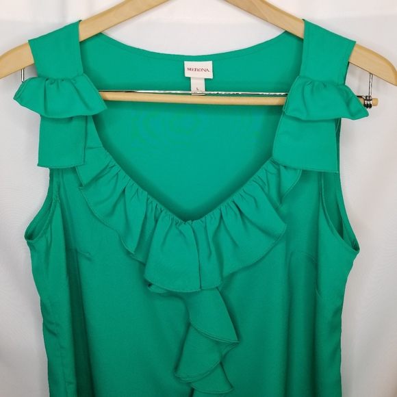 Merona - Emerald Green Ruffle Tank - Picture 3 of 6